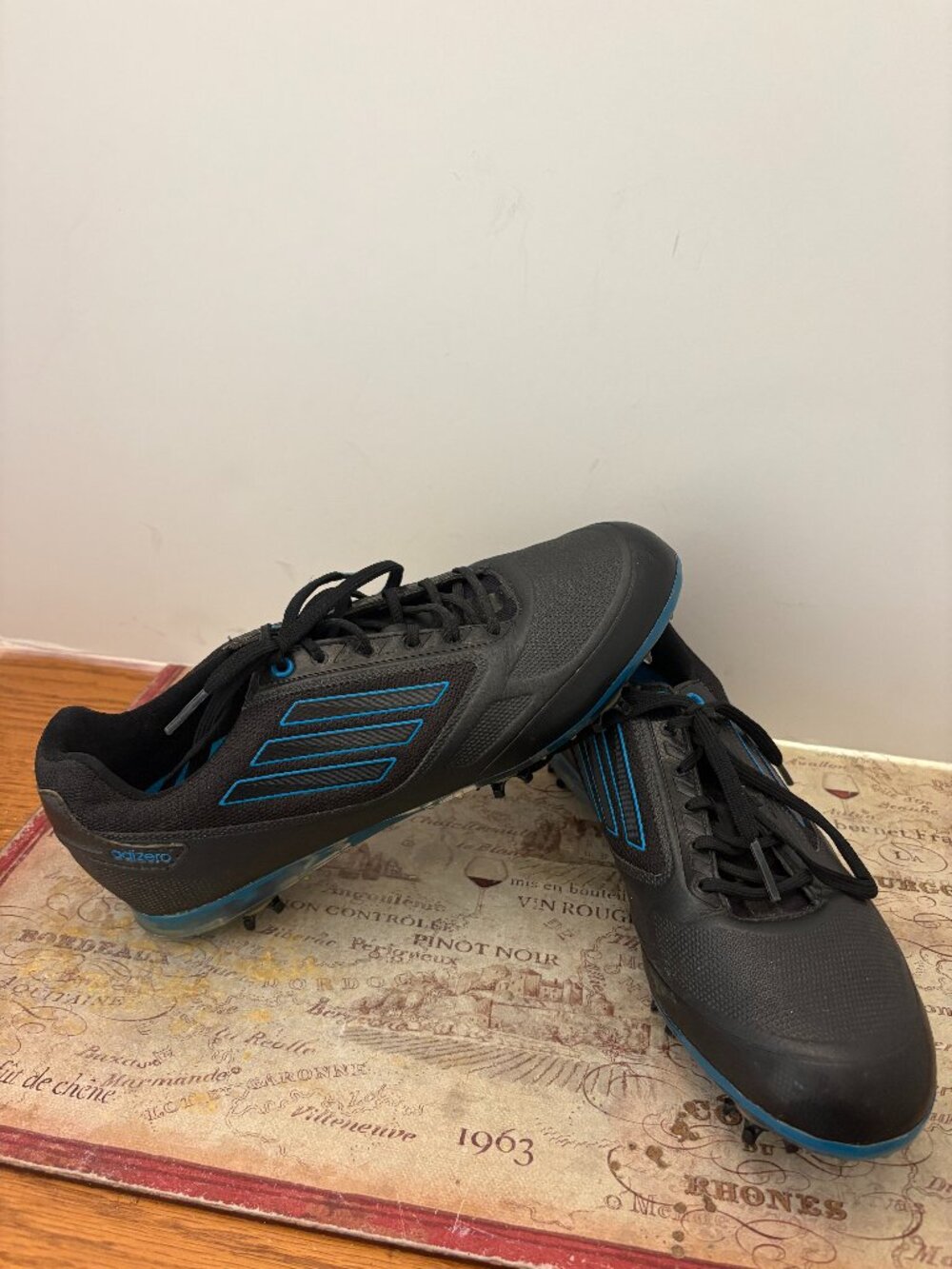 Adidas Adizero Cleated Golf Shoes Black Blue Size 7